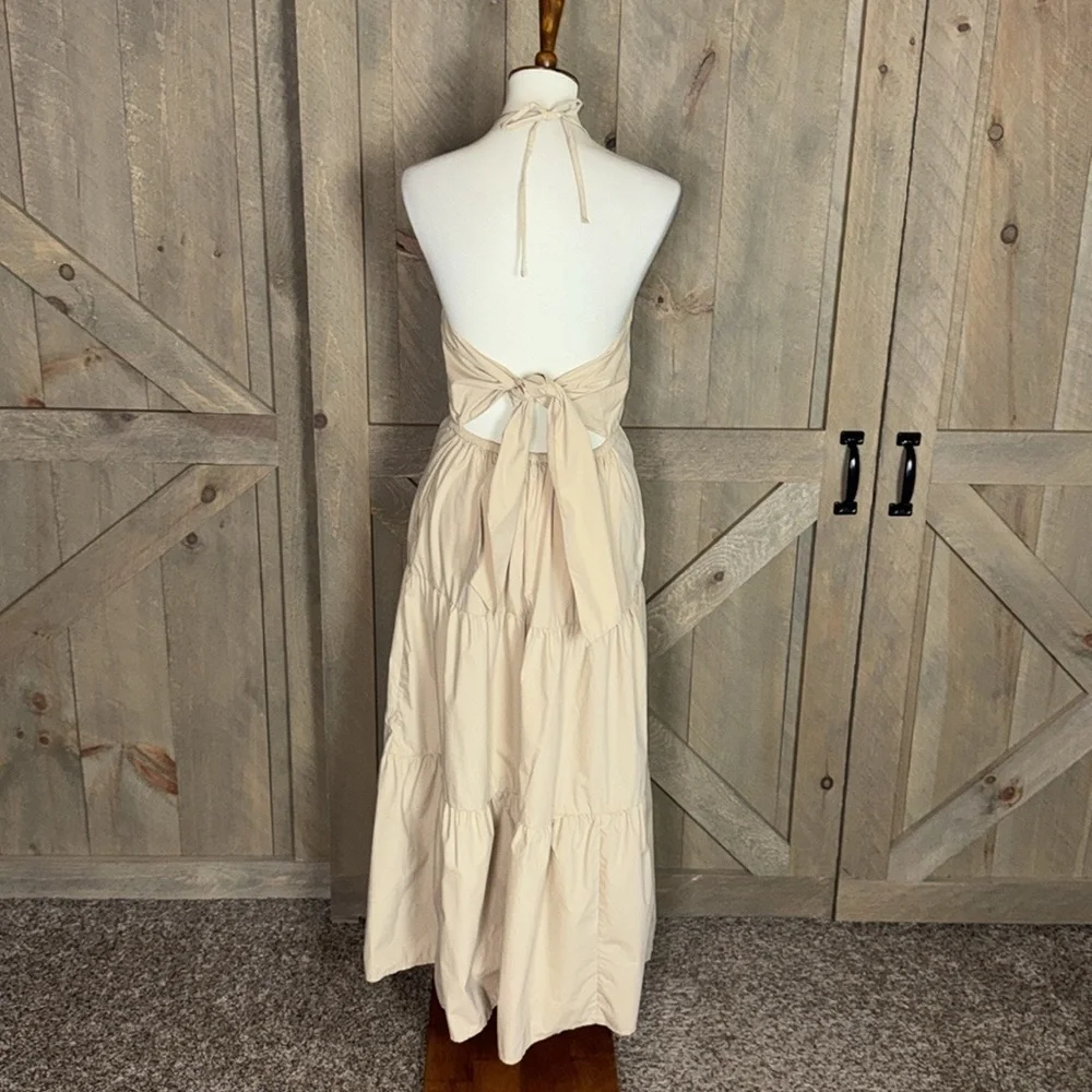 GAP Tie back halter maxi dress Size 10 New with tag Sand beige color